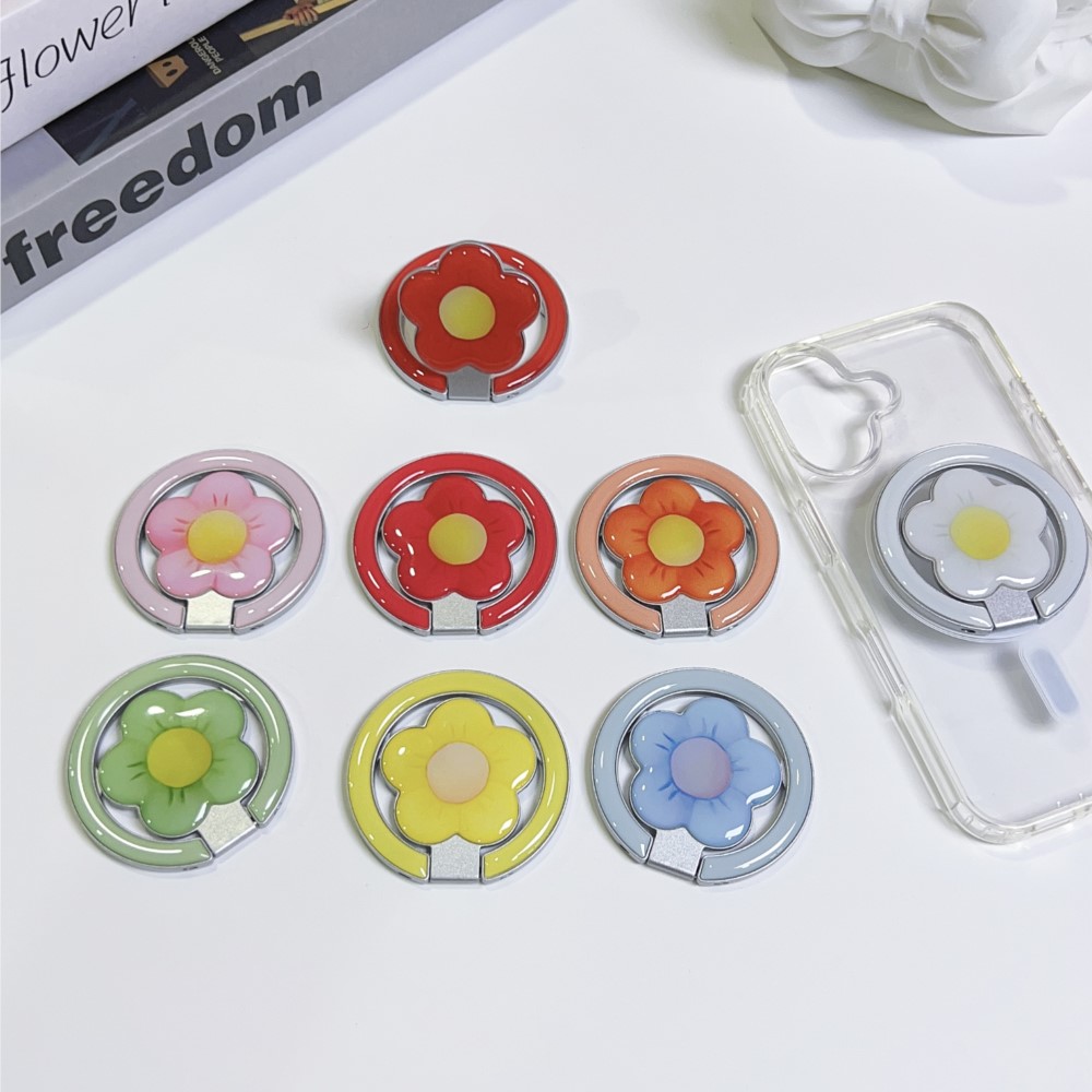 Car Accessories Cute - Flower Magnetic Foldable Kickstand Phone Ring