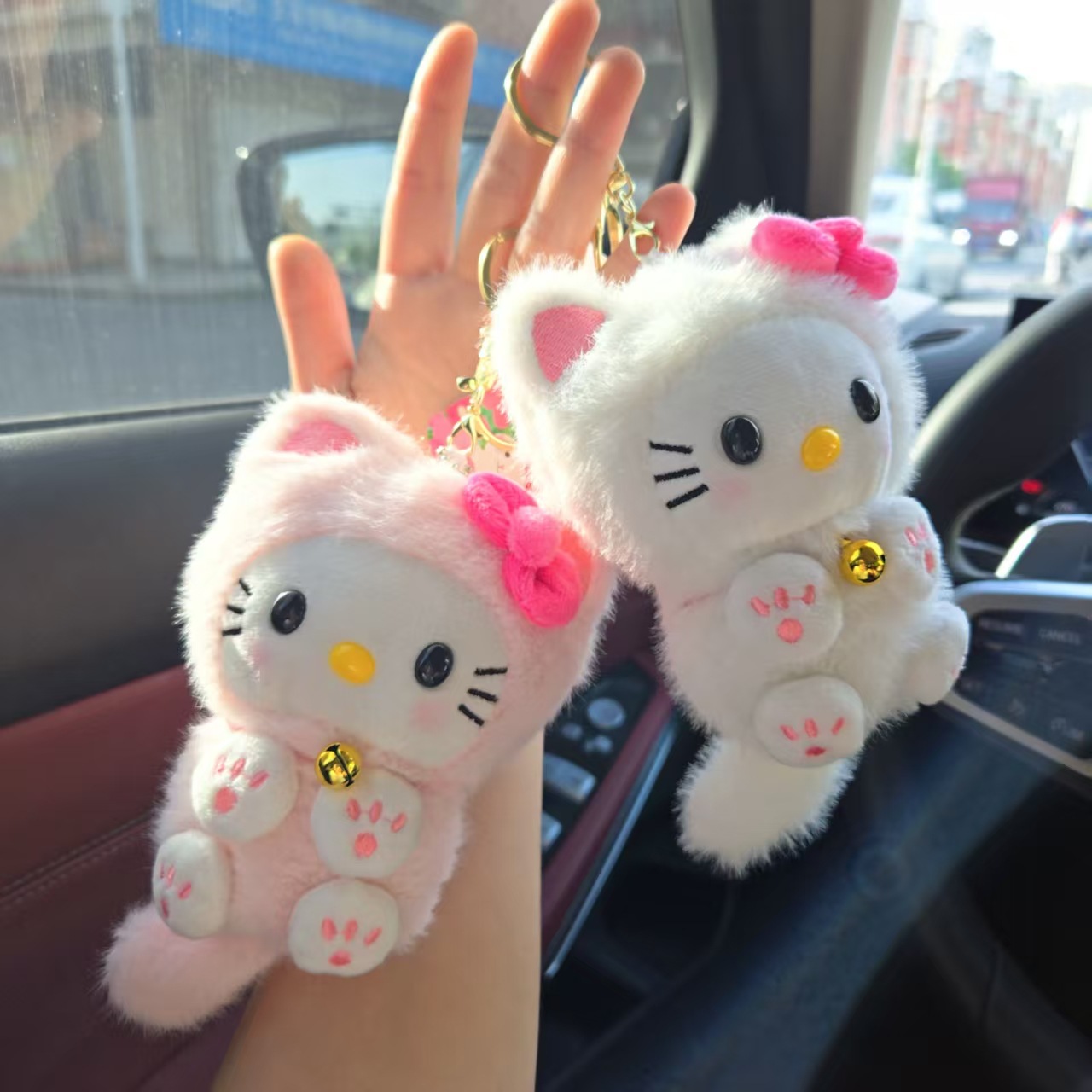 Car Accessories Cute - Kawaii HelloKitty Bell Cat Pendant, Cat