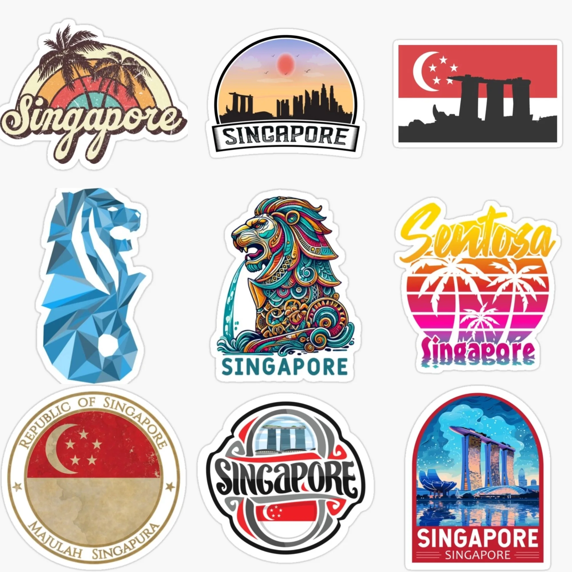 Singapore SIN Flag Map Merlion - đánh giá và giá Car Accessories Singapore
