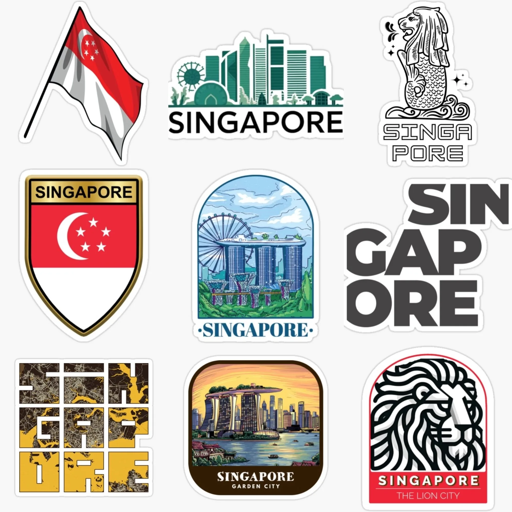 Singapore Flag Map Merlion Sce - đánh giá và giá Car Accessories Singapore