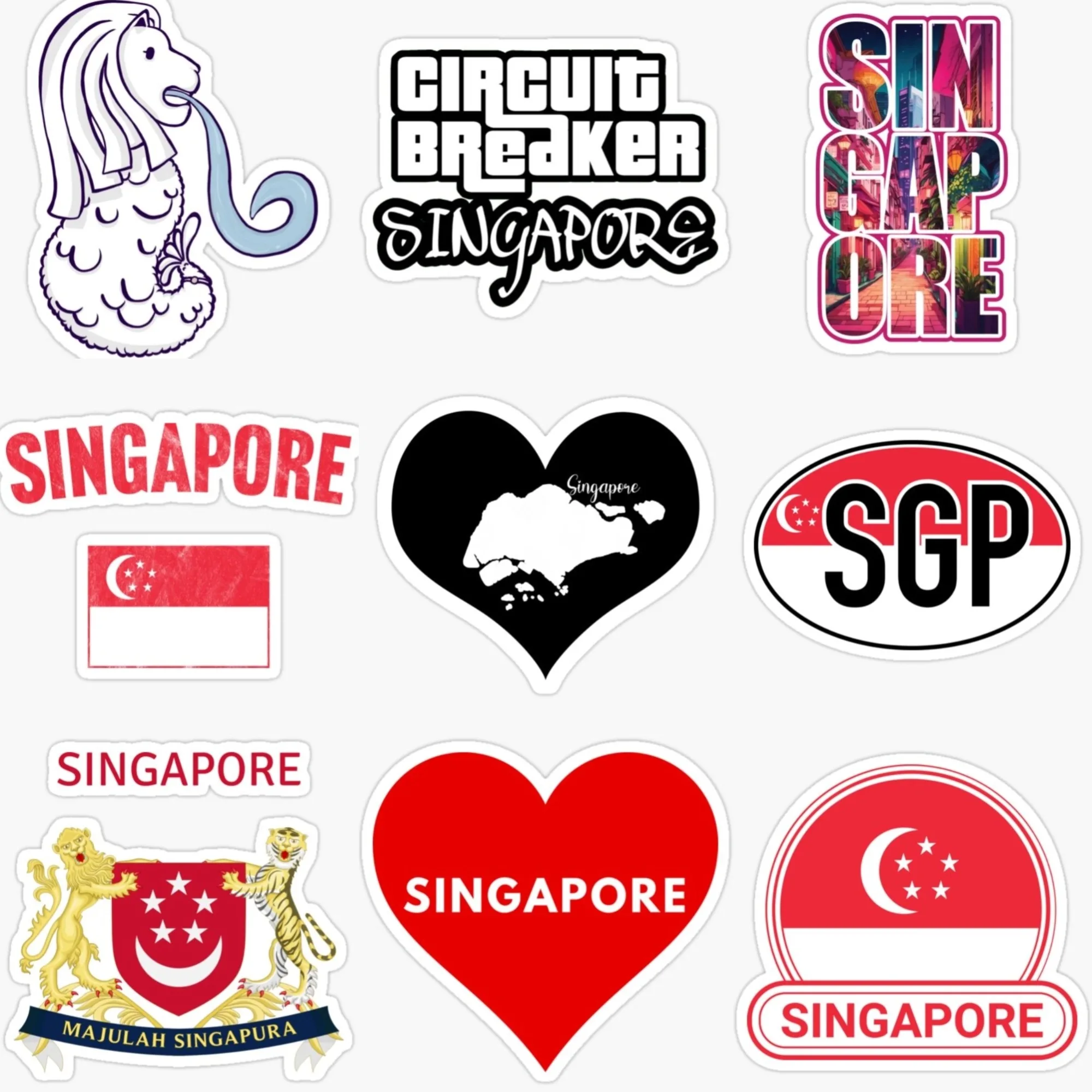 Singapore SGP Flag Map Merlion - đánh giá và giá Car Accessories Singapore