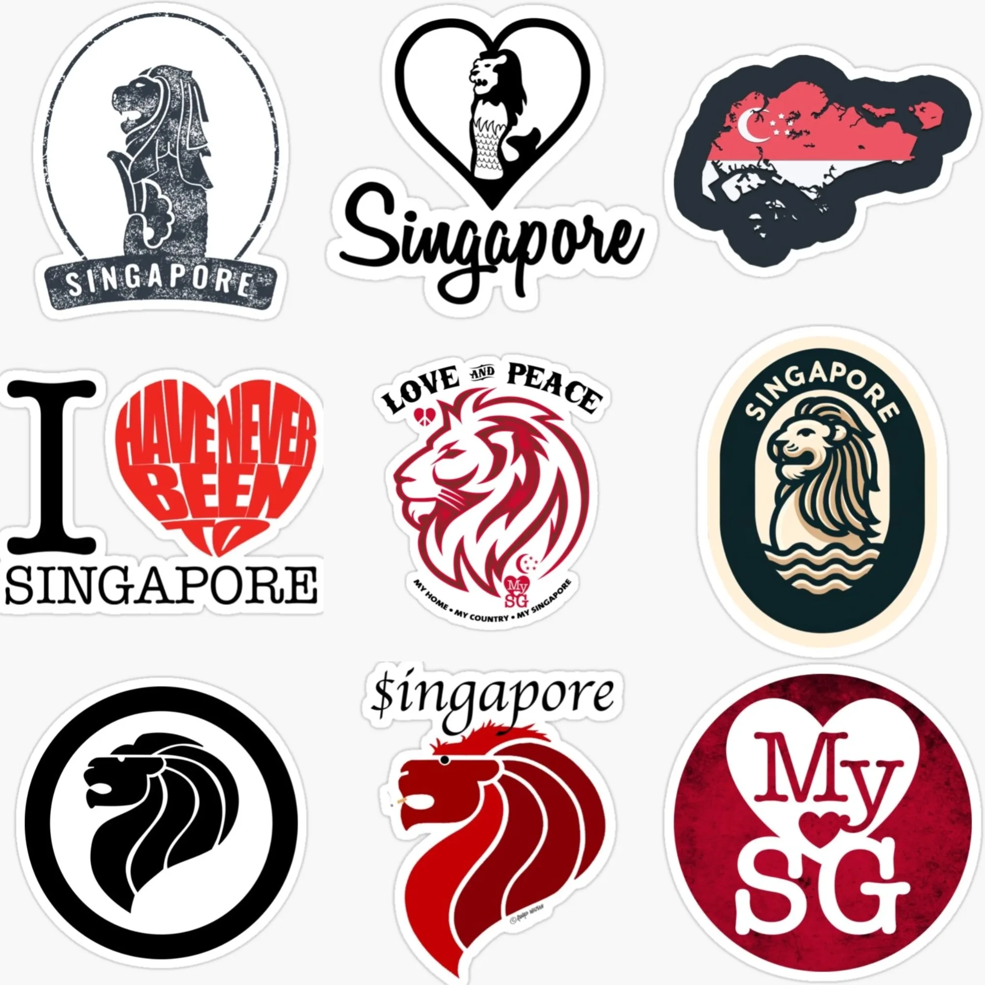 Singapore SG Flag Map Merlion  - đánh giá và giá Car Accessories Singapore
