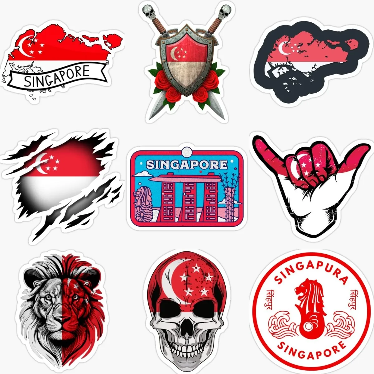 Singapore Flag Map Lion Creati - đánh giá và giá Car Accessories Singapore