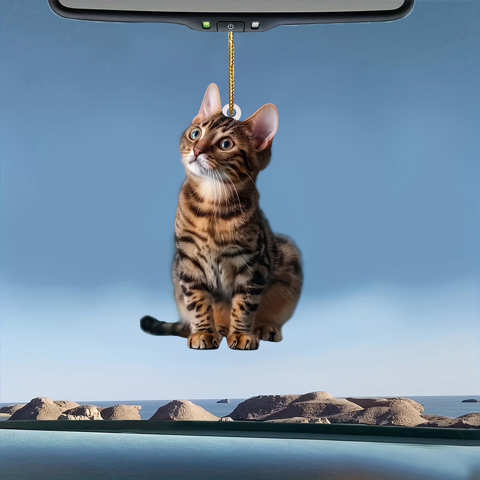 3pcs 2D Flat Cat Acrylic Penda - đánh giá và giá Car Accessories Oman