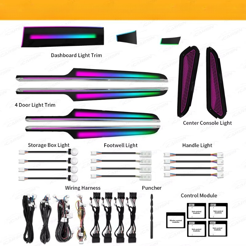 64 Color RGB Dynamic Atmospher - đánh giá và giá Car Accessories Light