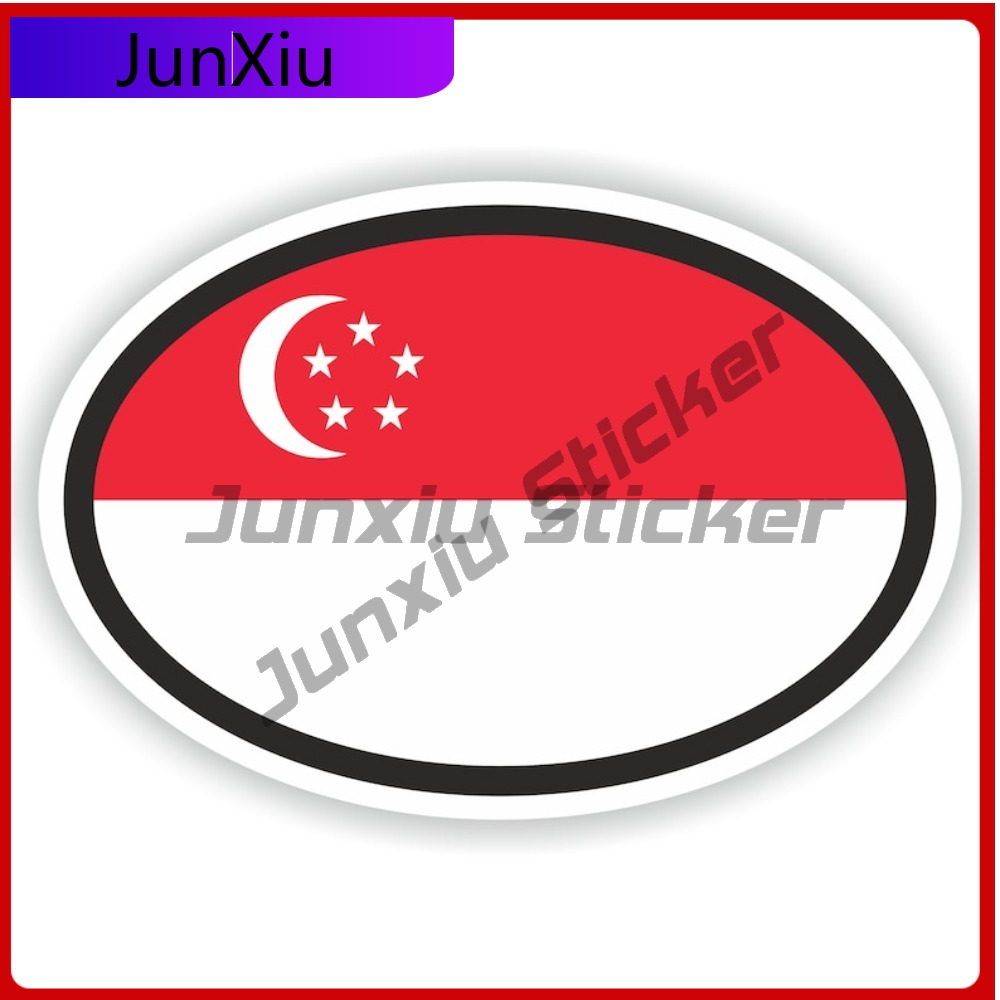 Singapore Flag Oval Sticker An - đánh giá và giá Car Accessories Singapore